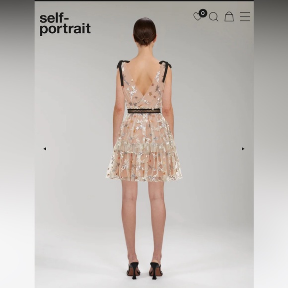 Self Portrait Star Mesh Mini Dress - Size US 2 - Picture 4 of 5